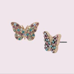 Betsey Johnson Whimsical Butterfly Stud Earrings